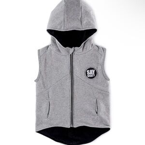nununu Gray Hooded Vest with Patch UNISEX